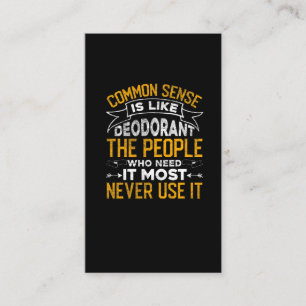 Funny and Sarcastic Joke about Common Sense Business Card
