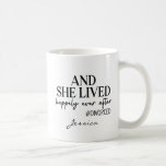 Funny And She Lived Happily Ever After Divorced Coffee Mug<br><div class="desc">Sip your way to happily ever after with our cheeky "And She Lived Happily Ever After #divorced" coffee mug! Embrace the humour, celebrate the freedom, and start each day with a side of laughter. This mug isn't just for coffee; it's a daily dose of empowerment and a reminder that your...</div>