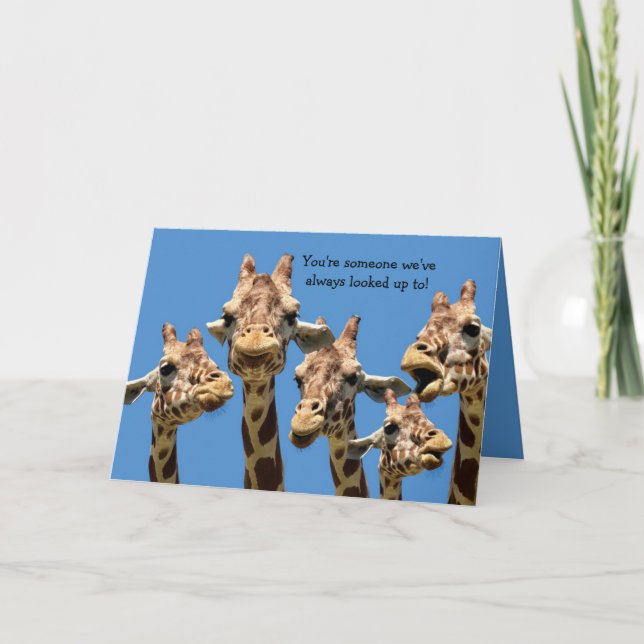 Funny and Sincere Giraffe Retirement Card (Front)