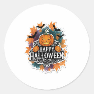 Funny and Spooky Halloween Quotes Happy Classic Round Sticker