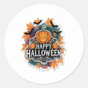 Funny and Spooky Halloween Quotes Happy Classic Round Sticker