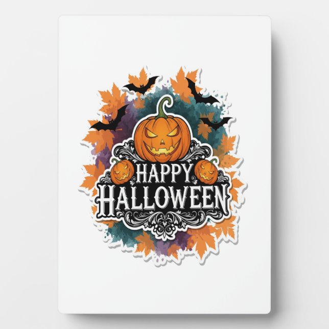 Funny and Spooky Halloween Quotes Happy Plaque (Front)