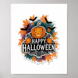 Funny and Spooky Halloween Quotes Happy Poster