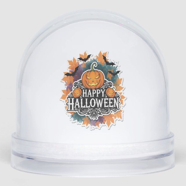 Funny and Spooky Halloween Quotes Happy Snowglobe (Front)