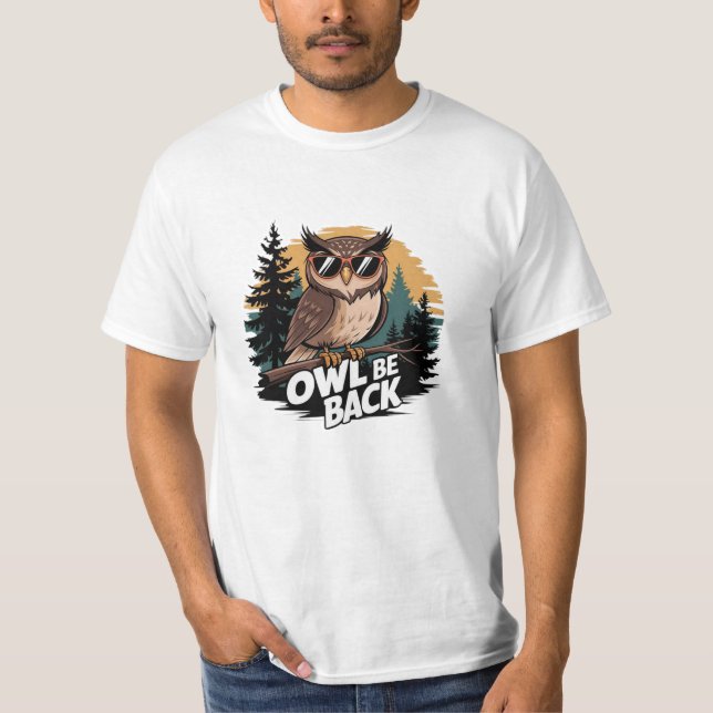Funny and Whimsical Owl Lover Graphics T-Shirt (Front)