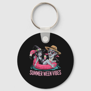 Funny and Witch Float Halloween Summer Ween Party Key Ring