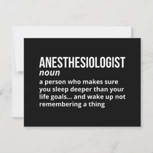 Funny Anesthesiologist Definition Postcard