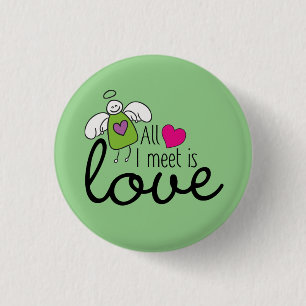Funny Angel - All I Meet Is Love 1 3 Cm Round Badge