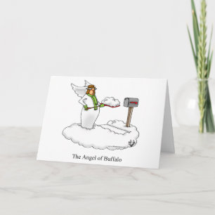 Funny Angel Of Buffalo Snow Humour Greeting Card