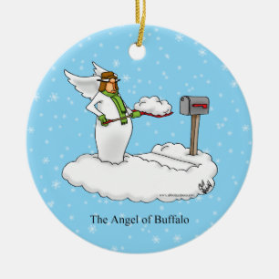 Funny  Angel Of Buffalo Xmas Ornament