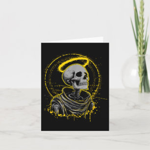 Funny Angel Skeleton in Heaven with Halo Card