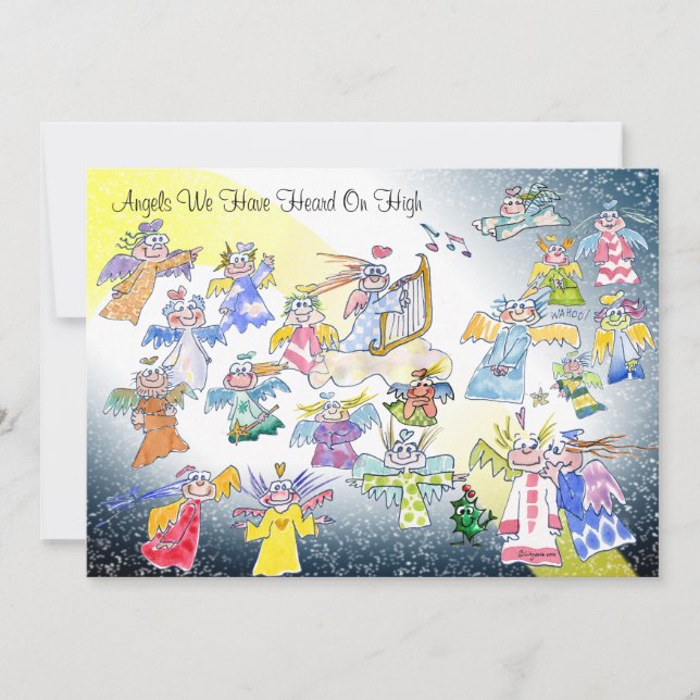 Funny Angels We Have Heard On High Holiday Card (Front)