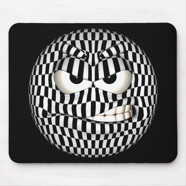 Funny Angered Emoticon Mouse Pad (Front)