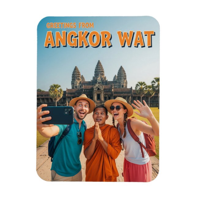Funny Angkor Wat Cambodia Magnet (Vertical)