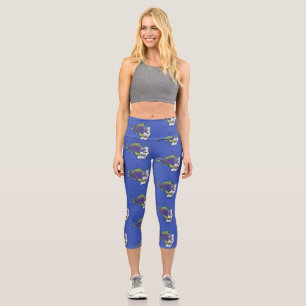 Funny angler fish cartoon capri leggings