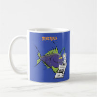 Funny angler fish cartoon coffee mug