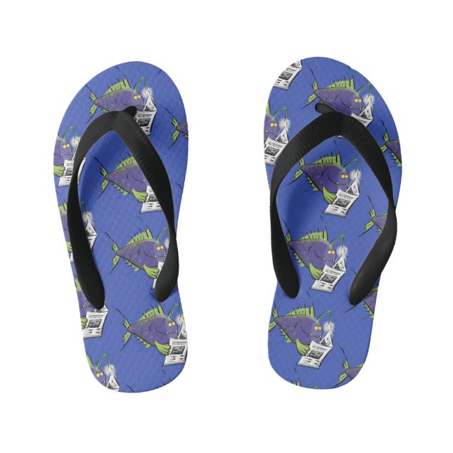 Funny angler fish cartoon kid's thongs (Footbed)