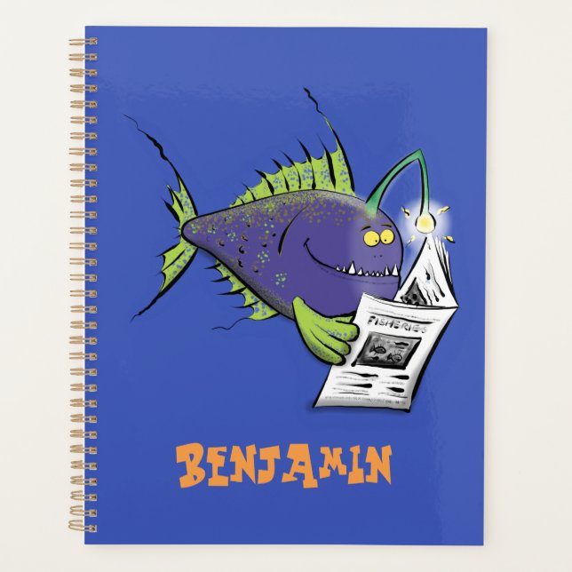 Funny angler fish cartoon planner (Front)