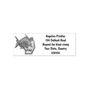 Funny angler fish cartoon self-inking stamp