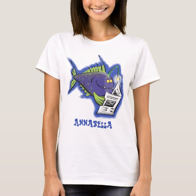Funny angler fish cartoon T-Shirt (Front)
