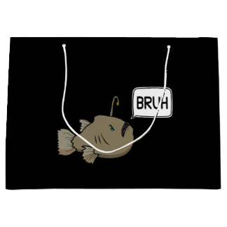 Funny Anglerfish says Bruh Large Gift Bag