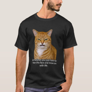 Funny Angry Annoyed Cat Face Meme Unimpressed Oran T-Shirt