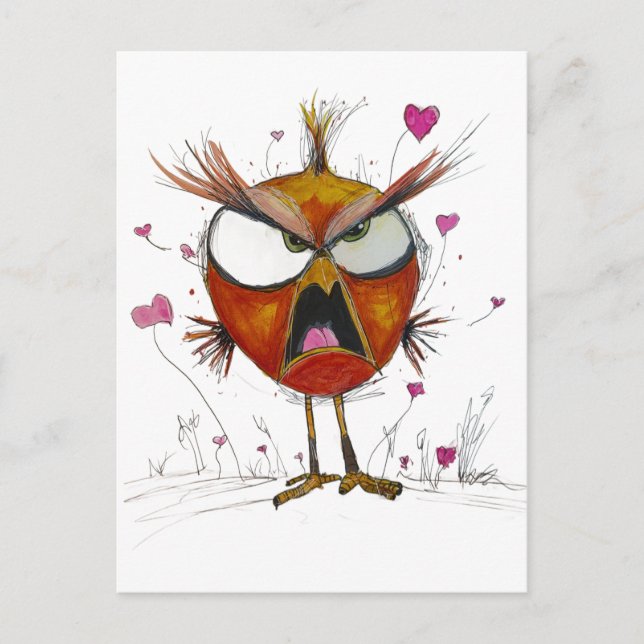 Funny Angry Bird Postcard (Front)