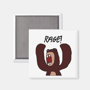 Funny Angry Brown Bear Cartoon – Stressed Out Magnet