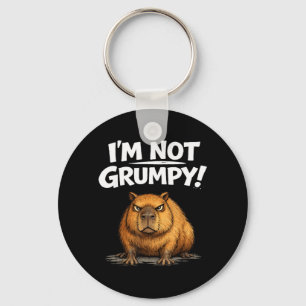 Funny Angry Capybara Grumpy Capy Meme Men Women Key Ring