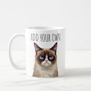Funny Angry Cat – Add Your Own Text Coffee Mug
