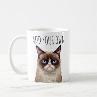 Funny Angry Cat – Add Your Own Text  Coffee Mug