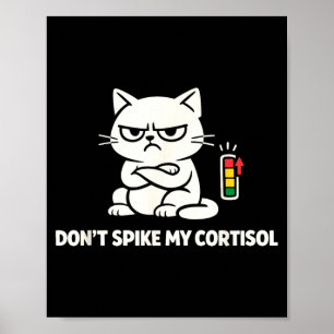 Funny Angry Cat Dont Spike My Cortisol Poster