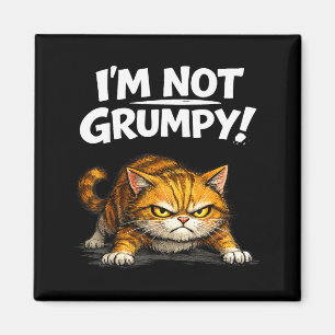 Funny Angry Cat Im Not Grumpy Kitten Men Women Kid Magnet