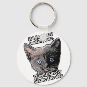 Funny angry cat meme for cat owners and lovers key ring