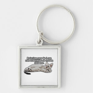 Funny angry cat meme for cat owners & lovers key ring