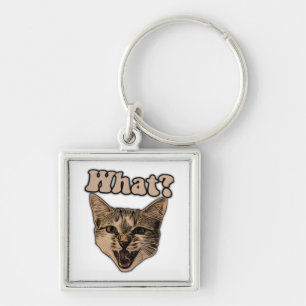 Funny angry cat meme for cat persons & cat lovers key ring