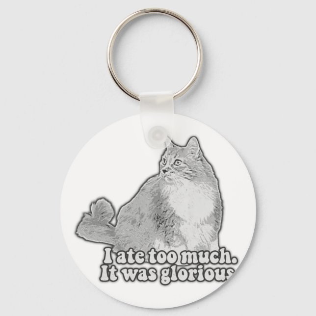 Funny angry cat meme for kitten lovers & cat owner key ring (Front)