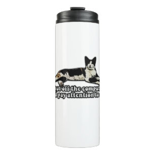 Funny angry cat meme for kitty lovers and owners thermal tumbler