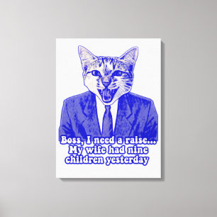 Funny angry cat meme for kitty lovers canvas print