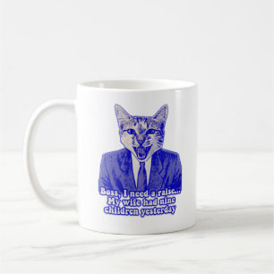 Funny angry cat meme for kitty lovers coffee mug