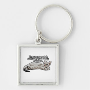 Funny angry cat meme for kitty owners and lovers key ring