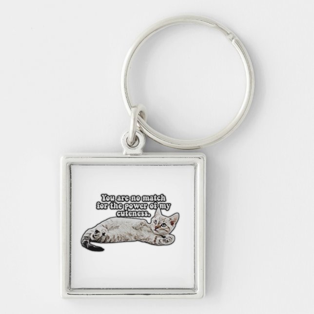 Funny angry cat meme for kitty owners and lovers key ring (Front)