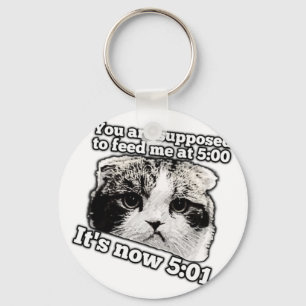 Funny angry cat meme for kitty owners key ring