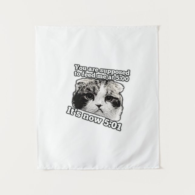 Funny angry cat meme for kitty owners tapestry (Front)