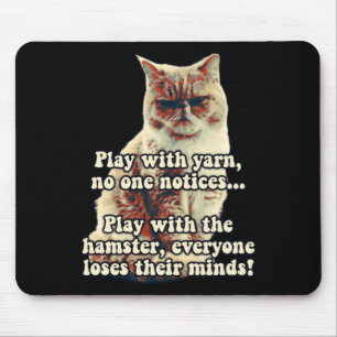 Funny Angry Cat Meme For Kitty Persons Cat Lovers Mouse Pad