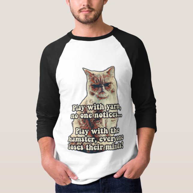 Funny angry cat meme for kitty persons &cat lovers T-Shirt (Front)