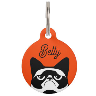 Funny Angry Cat Pet Tag