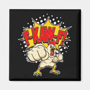 Funny Angry Chicken Karate Punches And Screams F-k Magnet