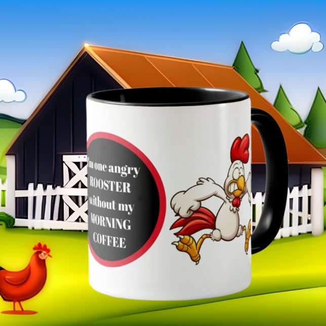 Funny angry coffee rooster mug (Creator Uploaded)