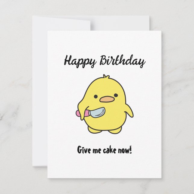 Funny Angry Duck Birthday Holiday Card (Front)